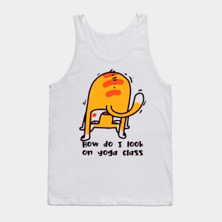 How do I look on yoga class funny yoga and cat drawing Tank Top